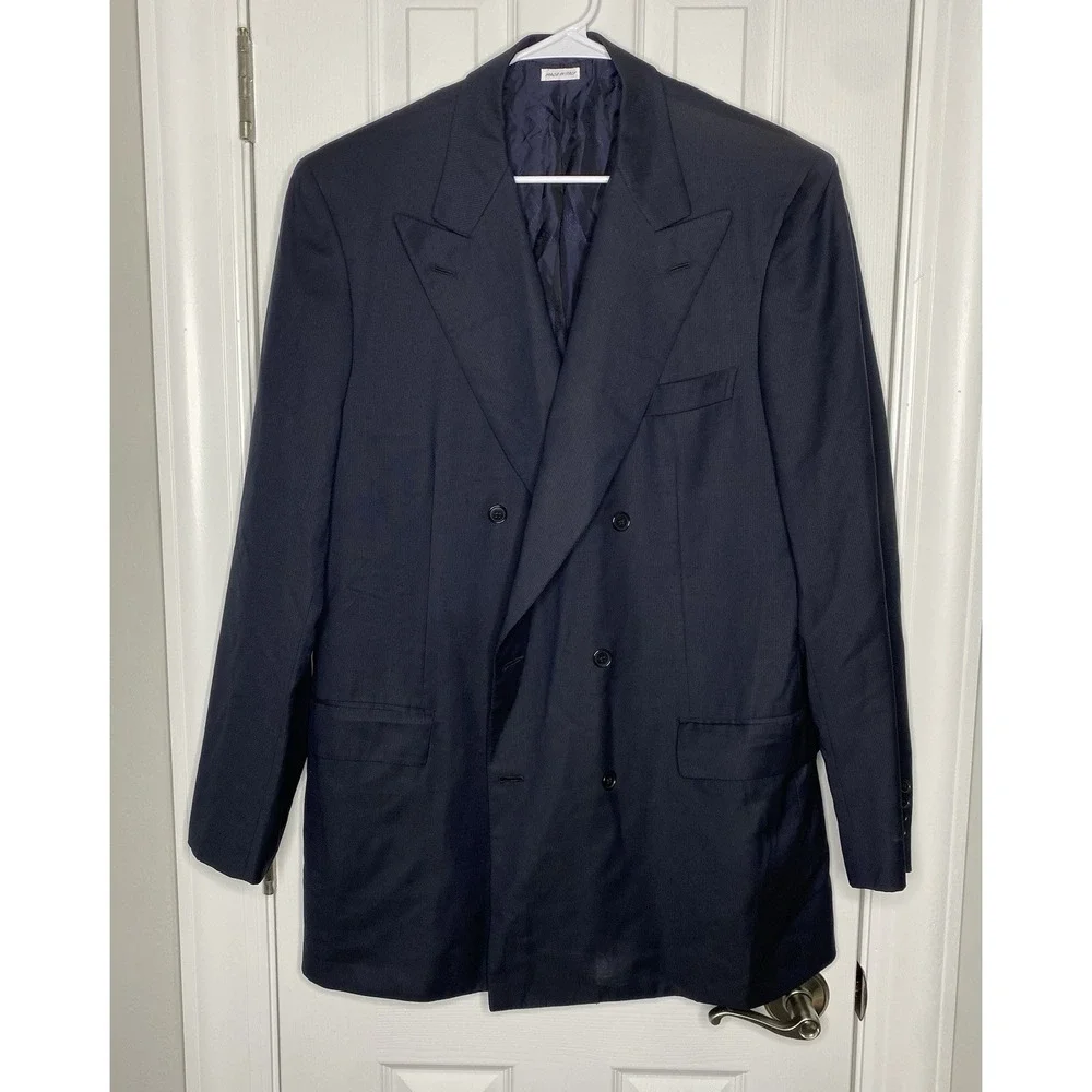 Brioni Men's Super 150s 100% Wool‎ Suit Jacket Black Size 44 L *read*